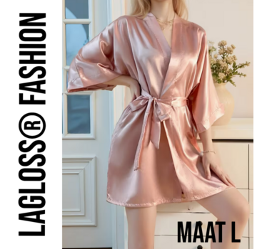 LaGloss Roze Dames Badjas – Maat L