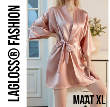 LaGloss Roze Dames Badjas – Maat XL
