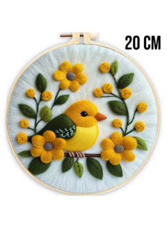 Allernieuwste.nl® DIY Naaldvilt Wolvilt Pakket – Gele Vogel