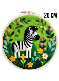 Allernieuwste.nl® DIY Naaldvilt Wolvilt Pakket – Zebra