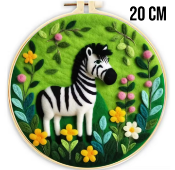 Allernieuwste.nl® DIY Naaldvilt Wolvilt Pakket – Zebra
