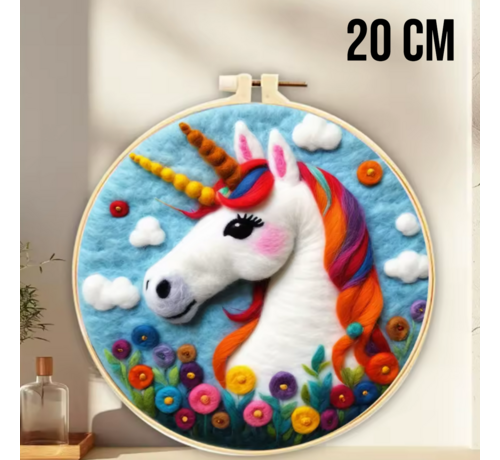 Allernieuwste.nl® DIY Naaldvilt Wolvilt Pakket – Complete Starterset Eenhoorn – Met Wol, Naalden, Borduurring & Handleiding – Creatief Hobbypakket voor Beginners & Gevorderden