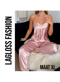 LaGloss Roze Dames Pyjama Set – Maat XL