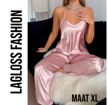 LaGloss Roze Dames Pyjama Set – Maat XL