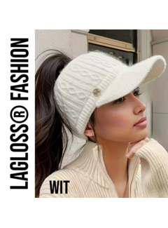 LaGloss Fleece Gevoerde Dames Baseballpet - Wit