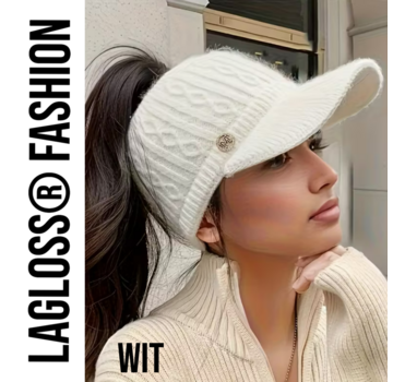 LaGloss Fleece Gevoerde Dames Baseballpet - Wit