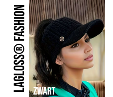 LaGloss Fleece Gevoerde Dames Baseballpet - Zwart