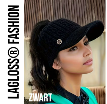 LaGloss Fleece Gevoerde Dames Baseballpet - Zwart