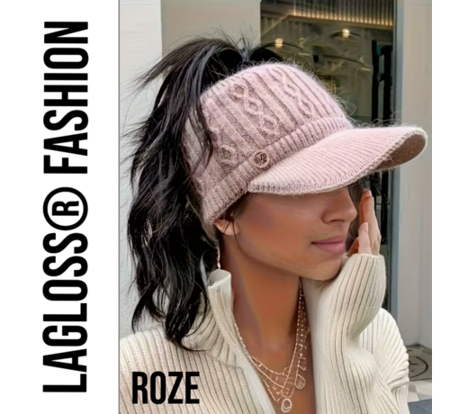 LaGloss LaGloss® Fleece Gevoerde Dames Baseballpet – Stretch Winterpet – Roze