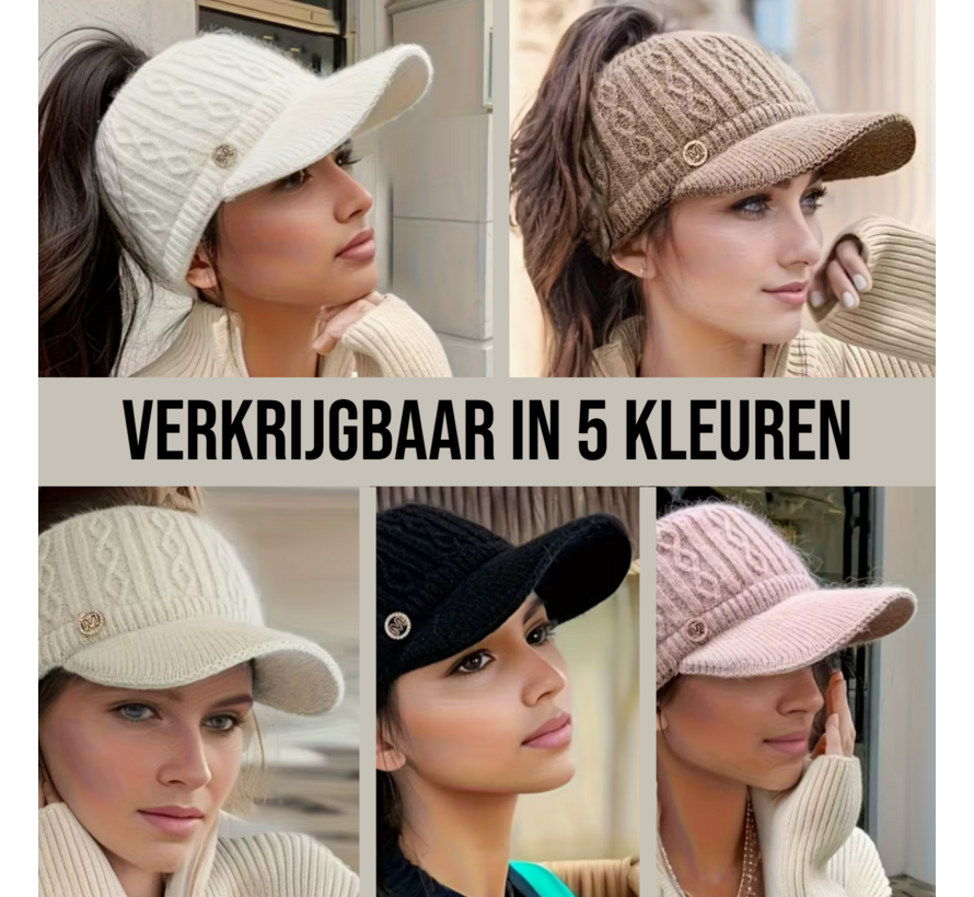 LaGloss® Fleece Gevoerde Dames Baseballpet – Stretch Winterpet – Khaki