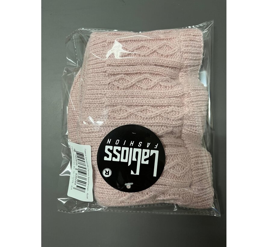LaGloss® Fleece Gevoerde Dames Baseballpet – Stretch Winterpet – Roze