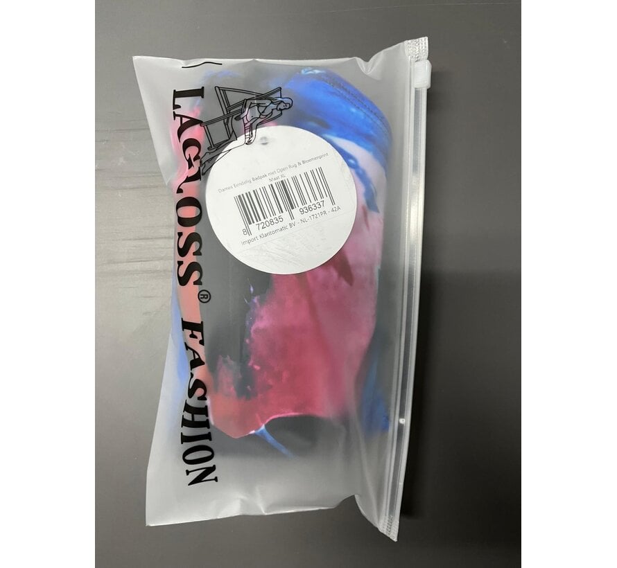 LaGloss® Dames Eendelig Badpak met Open Rug & Bloemenprint – Comfortabele Zomer Strandoutfit - Hoge Stretch Zwemkleding - Maat XL