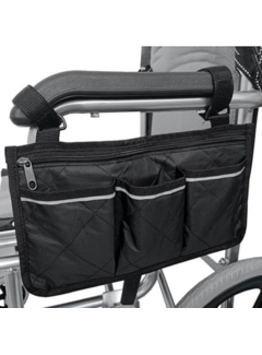 Allernieuwste.nl Rolstoeltas met 4 Opbergvakken - 32.5 x 18 cm - ZWART
