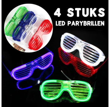 Allernieuwste.nl® T.O.M. Partybril 4 Stuks – lichtgevende Led Party Bril
