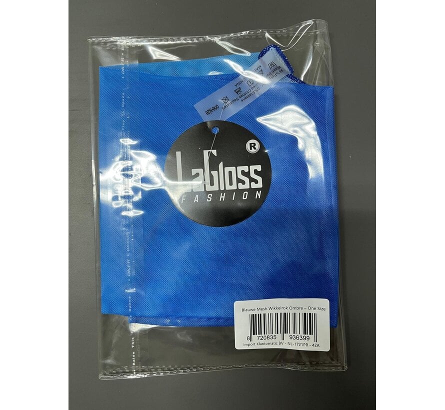 LaGloss® Blauwe Mesh Wikkelrok Ombre – Strand Cover-Up Dames – One Size