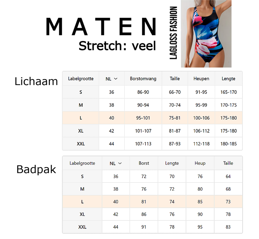 LaGloss® Dames Eendelig Badpak met Open Rug & Bloemenprint – Comfortabele Zomer Strandoutfit - Hoge Stretch Zwemkleding - Maat M