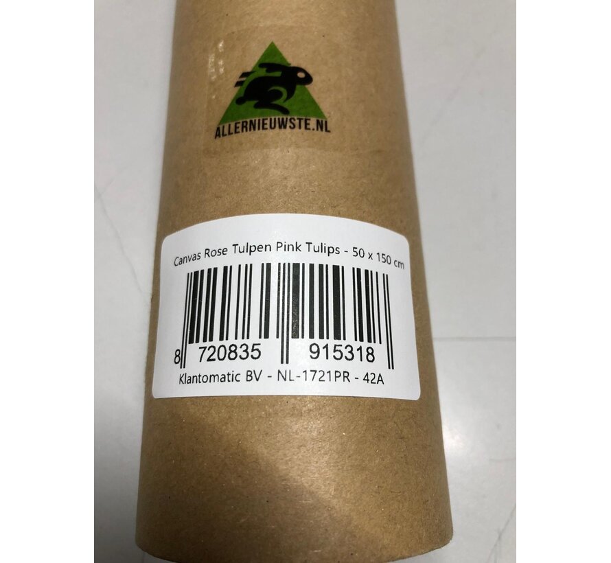 Allernieuwste.nl® Canvas Schilderij * Rose Tulpen Pink Tulips * - Natuur Bloemen - XL formaat - Kleur - 50 x 150 cm