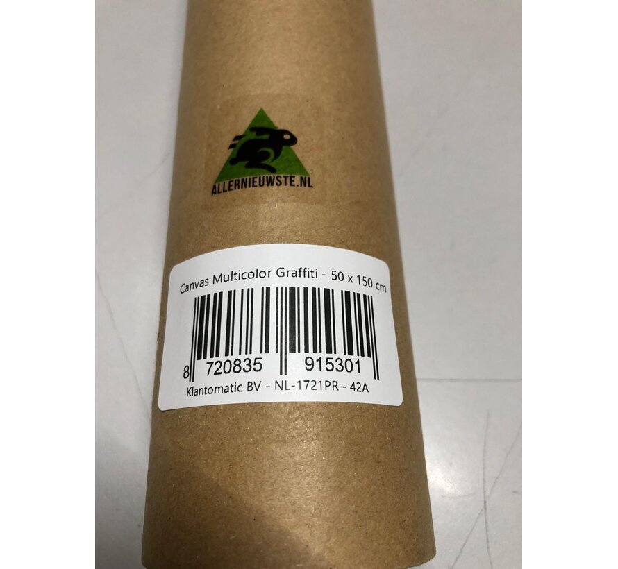 Allernieuwste.nl® Canvas Schilderij * Multicolor Graffiti * - Pop Graffiti - XL formaat - Kleur - 50 x 150 cm