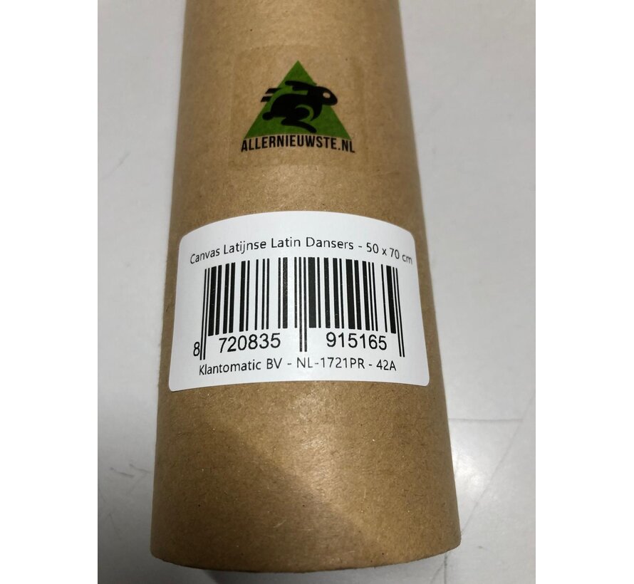 Allernieuwste.nl® Canvas Schilderij Latijnse Latin Dansers - Abstract - Poster - Reproductie - 50 x 70 cm - Kleur