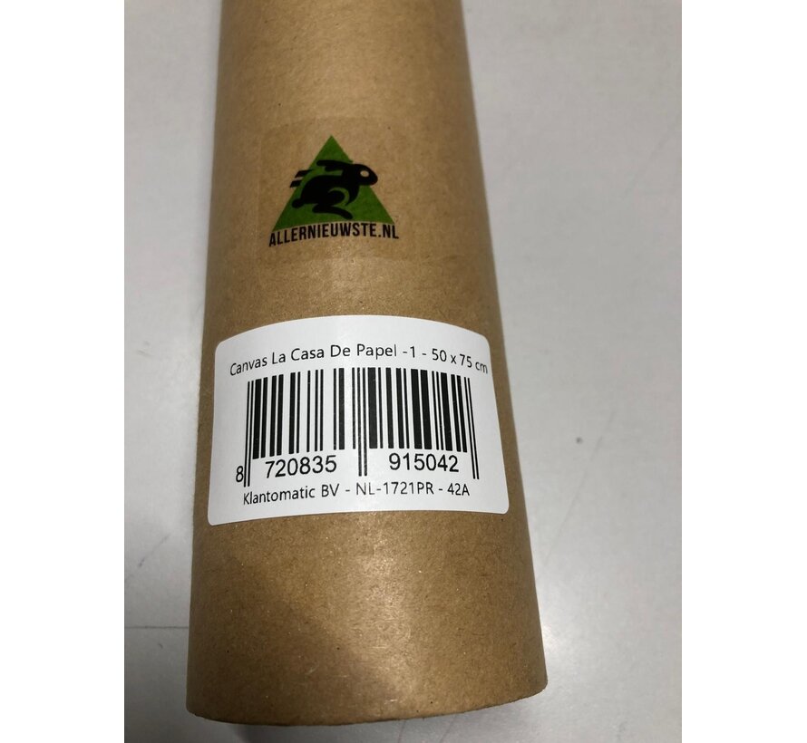 Allernieuwste.nl® Canvas Schilderij * La Casa De Papel -1 * - Kunst Poster - TV serie - kleur - 50 x 75 cm