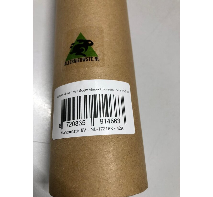 Allernieuwste.nl® Canvas Schilderij * Vincent Van Gogh: Almond Blossom * Kleur - 50 x 150 cm