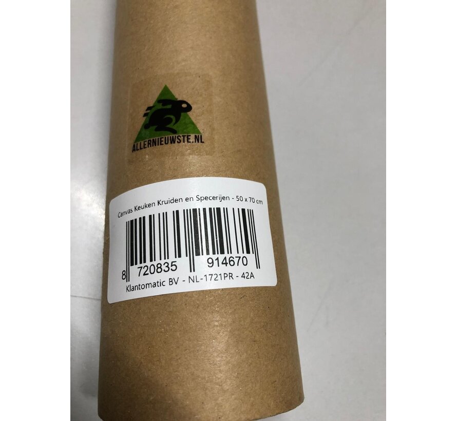 Allernieuwste.nl® Canvas Schilderij Keuken Kruiden en Specerijen - Kunst - Realistisch - 50 x 70 cm - Kleur