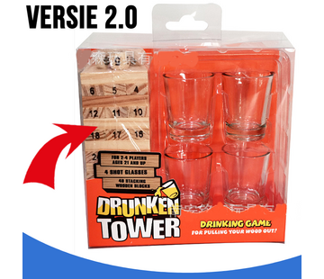 Allernieuwste.nl® 3-in-1 Drankspel Stapeltoren incl 4 shotglaasjes