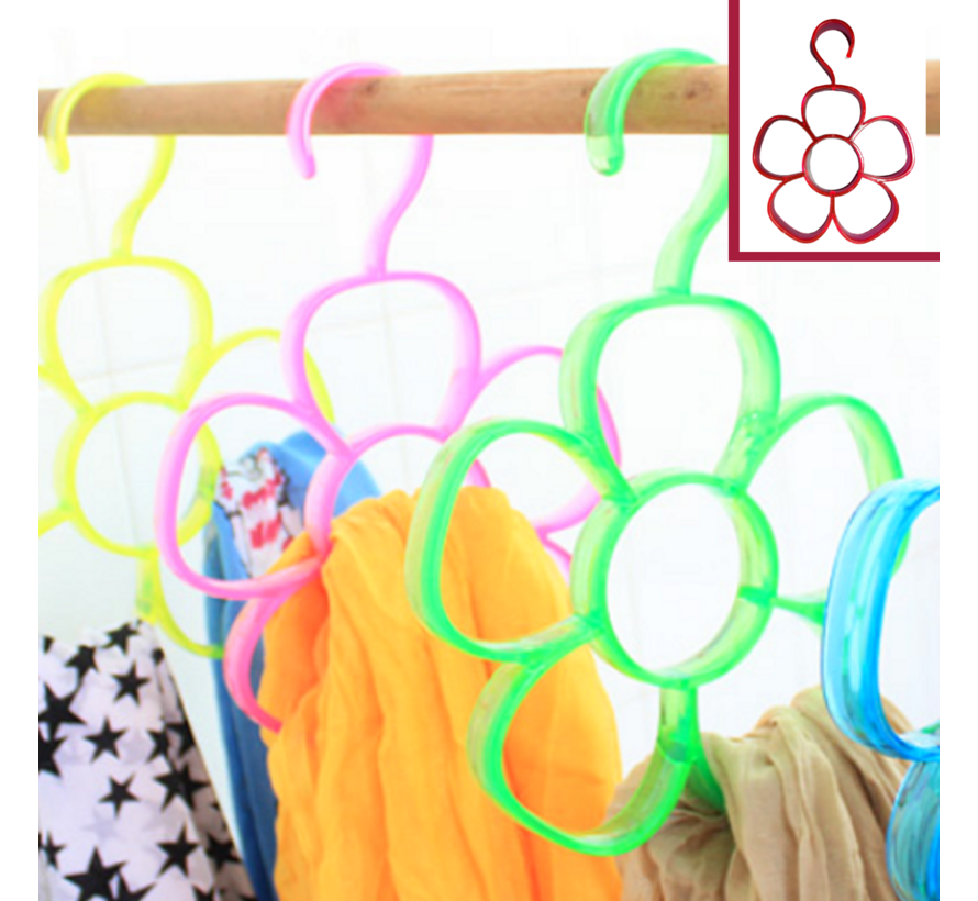 4 STUKS Sjaal Stropdas Hanger Organizer voor Sjaal en Stropdas - Multifunctioneel - Rood/Roze - 26 x 18.5 cm - Set 4 Stuks