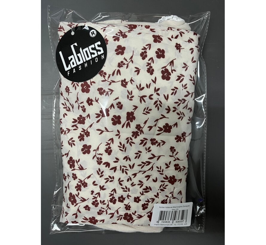 LaGloss® Kanten Halternek Bloemenprint Zomerjurk – Boho Strand & Casual Chic – Maat XXL