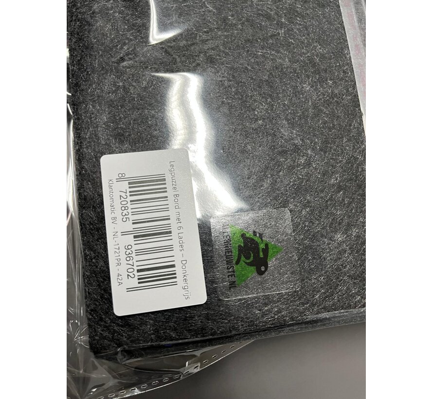 Allernieuwste.nl® Legpuzzel Bord met 6 Lades – Puzzel Organizer & Puzzeltafel – Donkergrijs