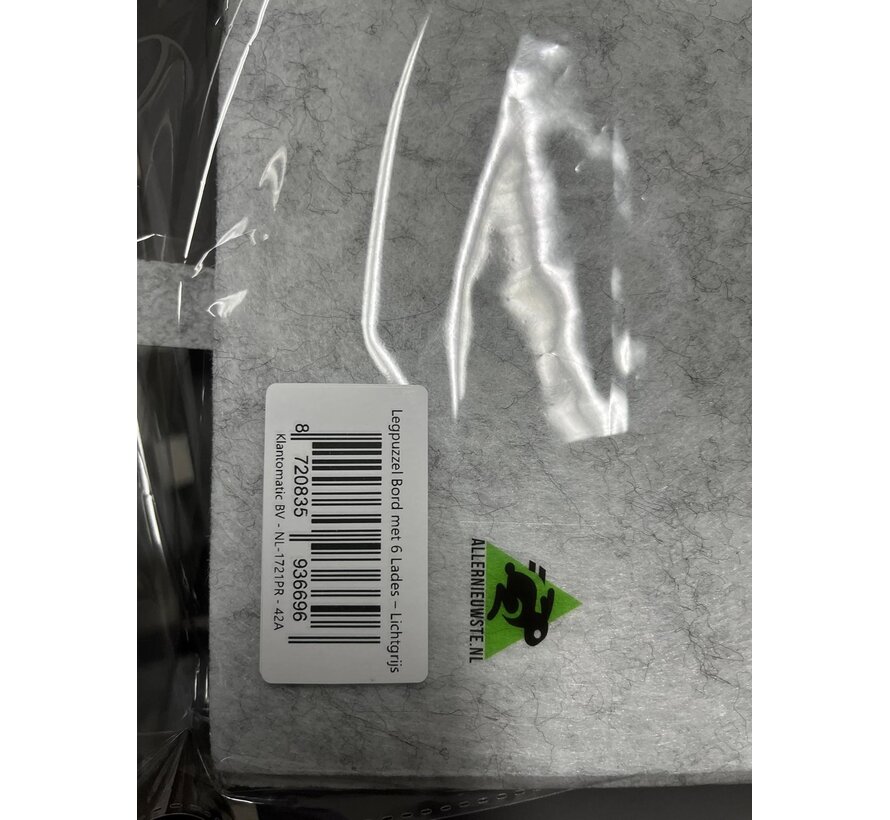 Allernieuwste.nl® Legpuzzel Bord met 6 Lades – Puzzel Organizer & Puzzeltafel – Lichtgrijs