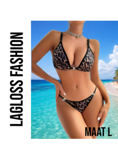 LaGloss Luipaardprint BH-set - Maat L