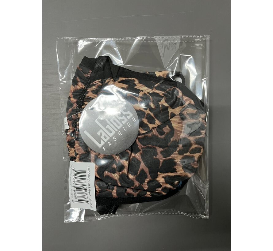 LaGloss® Luipaardprint BH-set – Driehoekige Top met Voorsluiting & Kruisbandjes - Verleidelijk en Comfortabel –  Lingerie set - Maat XL