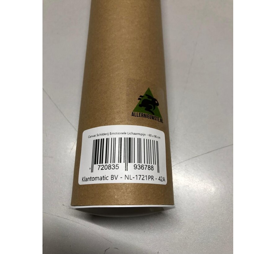 Allernieuwste.nl® Canvas Schilderij Emotionele Lichaamspijn – 60 x 90 cm - Poster – Moderne Cartoon Stijl – Muurdecoratie – Wanddecoratie - Tekst