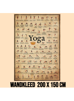 Allernieuwste.nl Wandkleed 94x YOGA Houdingen op een Rij - 200 x 150 cm