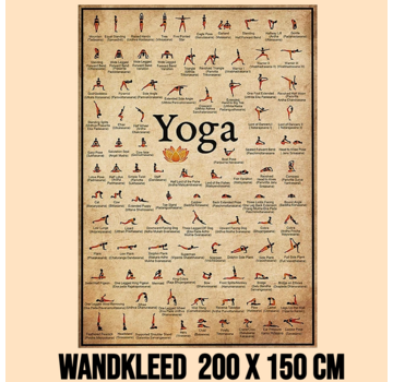 Allernieuwste.nl Wandkleed 94x YOGA Houdingen op een Rij - 200 x 150 cm