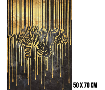 Allernieuwste.nl Canvas Schilderij Gouden Tijger 2 – 50 x 70 cm