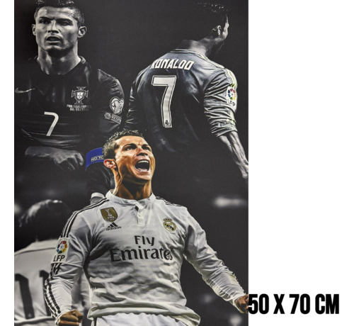 Allernieuwste.nl Allernieuwste.nl® Canvas Schilderij Voetbalster Ronaldo - Soccer - Poster - 50 x 70 cm – Kleur