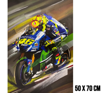 Allernieuwste.nl Canvas Schilderij Rossi Motorrace – 50 x 70 cm