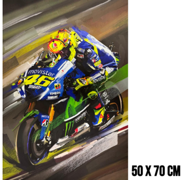 Allernieuwste.nl Canvas Schilderij Rossi Motorrace – 50 x 70 cm