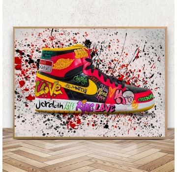 Allernieuwste.nl Canvas Schilderij Jordan Sneaker - 40 x 50 cm