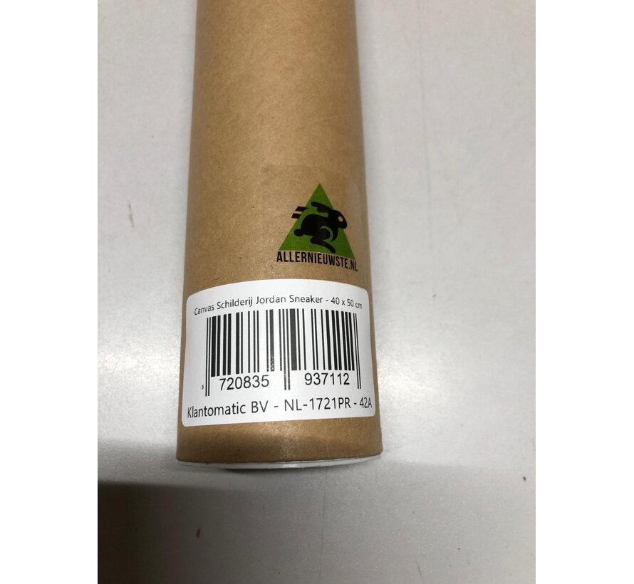 Allernieuwste.nl® Canvas Schilderij Jordan Sneaker Fashion Schoenen - Graffiti - kleur - 40 x 50 cm