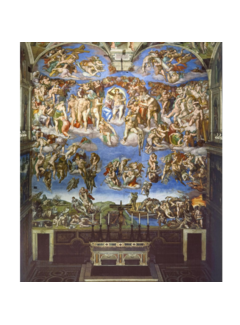 Allernieuwste.nl Canvas Schilderij Het Laatste Oordeel Michelangelo – 50 x 60 cm