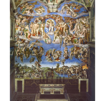 Allernieuwste.nl Canvas Schilderij Het Laatste Oordeel Michelangelo – 50 x 60 cm