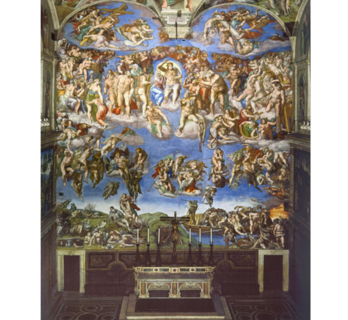 Allernieuwste.nl Allernieuwste.nl® Canvas Schilderij Het Laatste Oordeel Michelangelo – 50 x 60 cm – Klassieke Kunst Muurdecoratie – Muurdecoratie