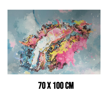 Allernieuwste.nl Canvas Schilderij Abstract Kleurexplosie – 70 x 100 cm