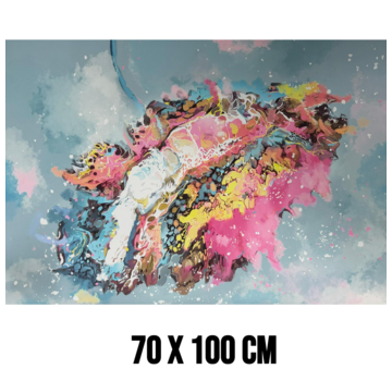 Allernieuwste.nl Canvas Schilderij Abstract Kleurexplosie – 70 x 100 cm