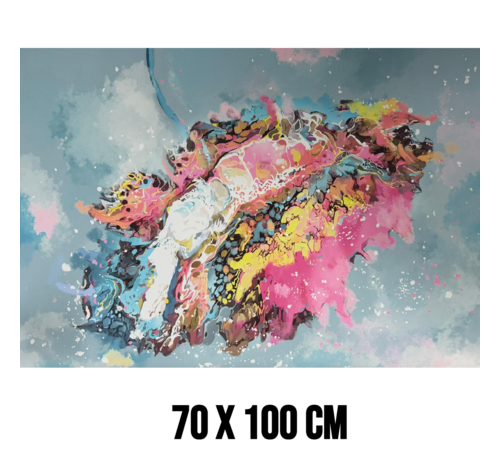 Allernieuwste.nl Allernieuwste.nl® Canvas Schilderij Abstract Kleurexplosie – 70 x 100 cm – Moderne Kleurrijke Muurdecoratie – Wanddecoratie