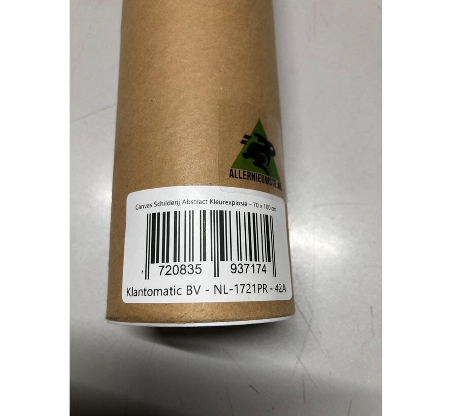 Allernieuwste.nl® Canvas Schilderij Abstract Kleurexplosie – 70 x 100 cm – Moderne Kleurrijke Muurdecoratie – Wanddecoratie