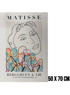Allernieuwste.nl Canvas Schilderij ''Woman with Flowers'' Matisse – 50 x 70 cm